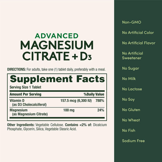 Nature’s Bounty Advance Magnesium Citrate + D3