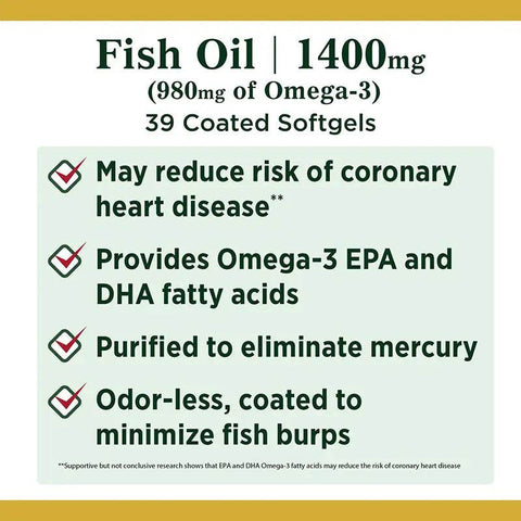 Nature's Bounty Fish Oil 1400mg Plus Omega-3 39CT  in Pakistan Vitamins House