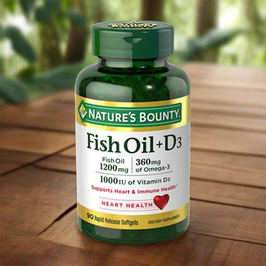 Nature's Bounty Fish Oil + D3 90 Softgels in Pakistan