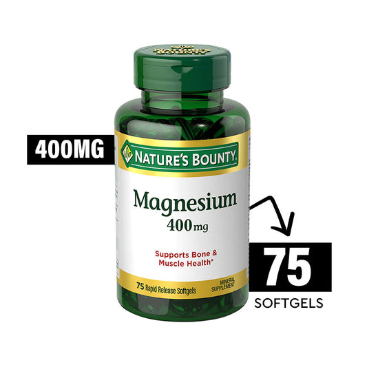 Nature's Bounty Magnesium 400mg 75 Softgels