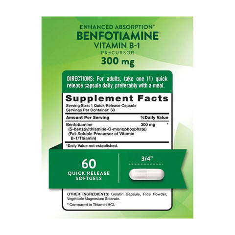 Nature’s Truth Benfotiamine 300mg in Pakistan Supplement Facts