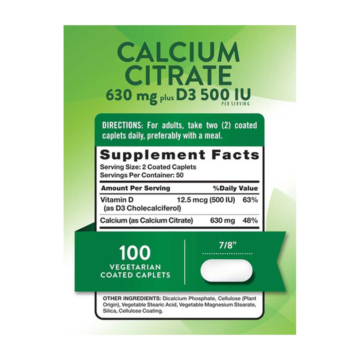Nature’s Truth Calcium Citrate in Pakistan Supplement Facts