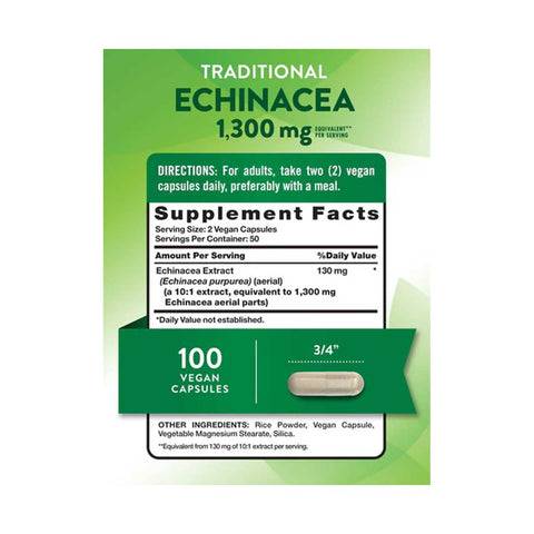 Nature’s Truth Echinacea 1300mg in Pakistan Supplement Facts