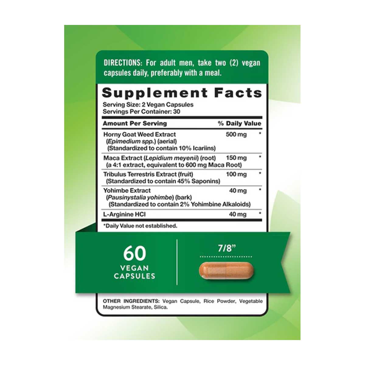 Nature’s Truth Horny Goat Weed with Maca Pakistan Supplement Facts