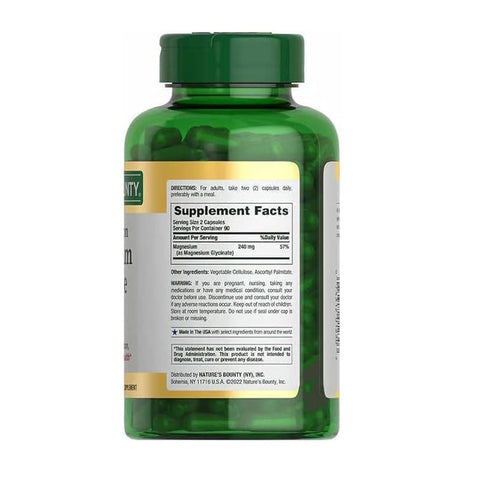 Natures Bounty Magnesium Glycinate 240mg 180 ct