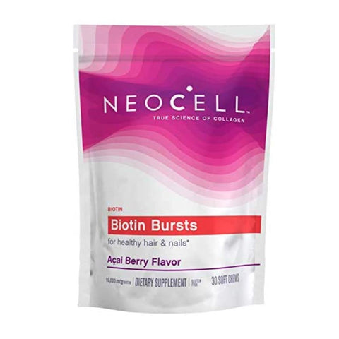 NeoCell Biotin Bursts, Acai Berry Flavor 10000 mcg 30 Soft Chewable