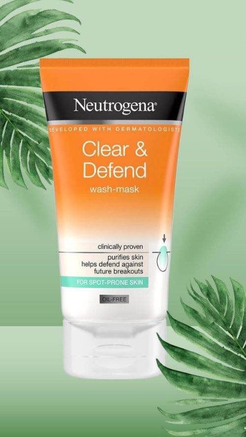 Neutrogena Clear & Defend Wash-Mask For Spot Prone Skin Oil Free 150Ml - Vitamins House