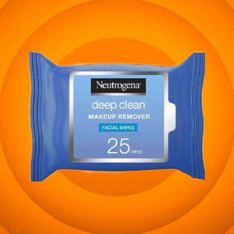 Neutrogena Makeup Remover Facial Wipes Deep Clean Pack Of 25 Wipes - Vitamins House