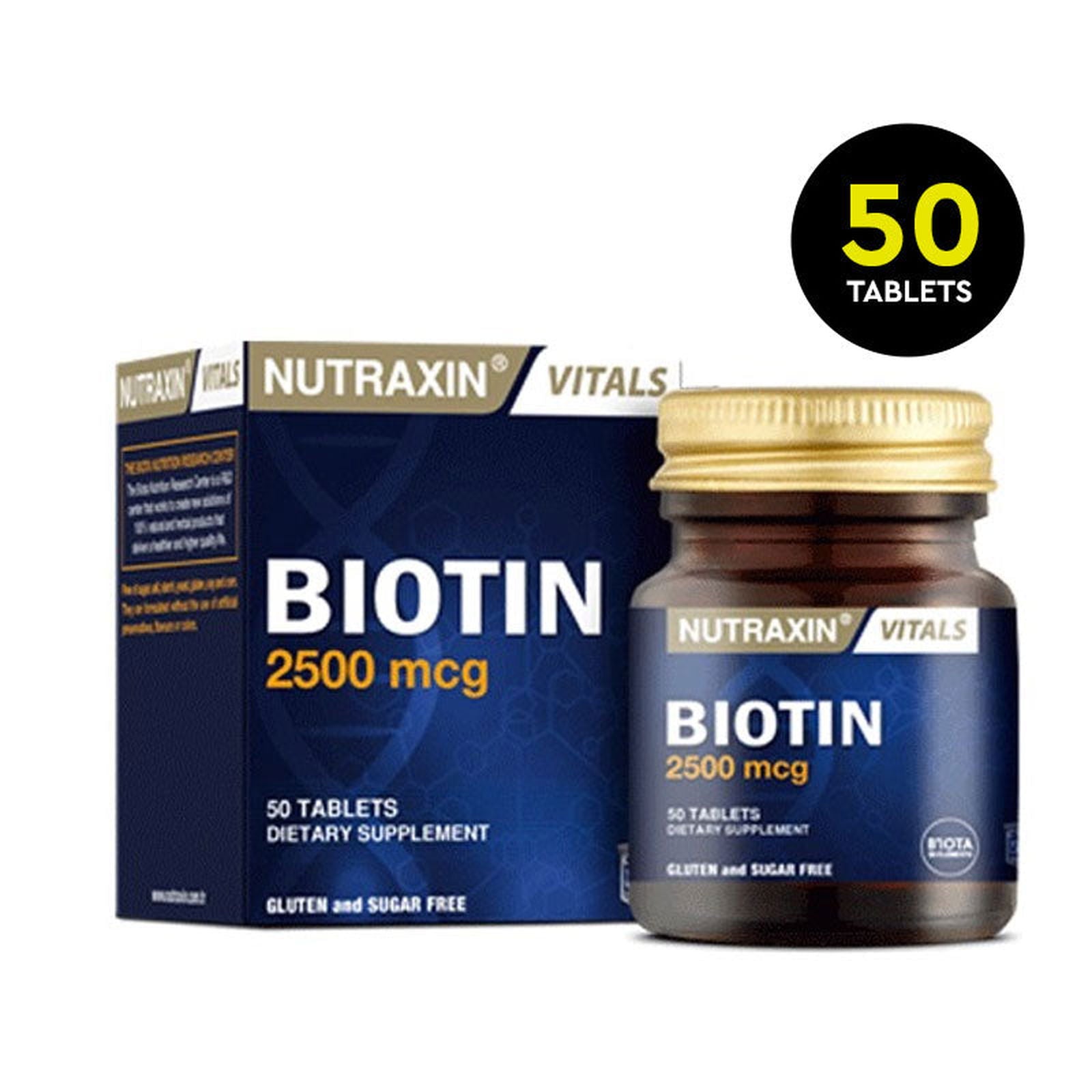 Nutraxin Biotin 2500 mcg 50 CT - Vitamins House