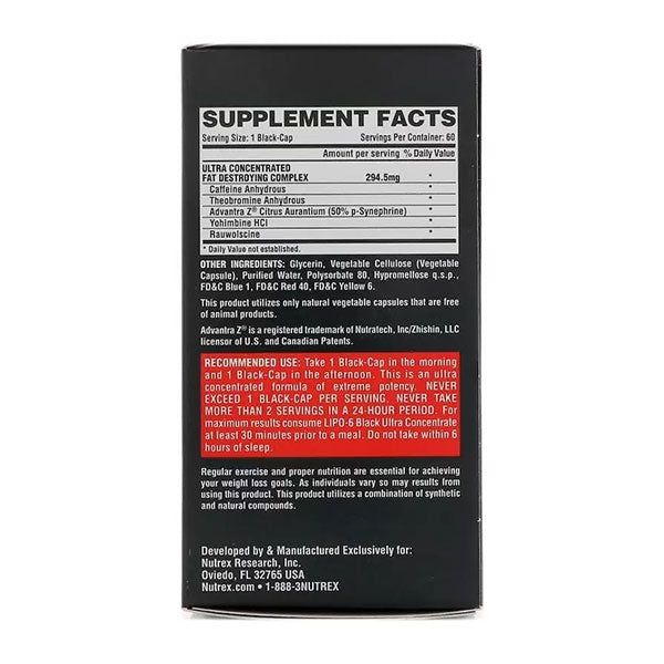 Nutrex - Lipo 6 Black - UC- 60 Caps - Vitamins House