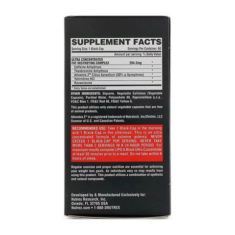Nutrex - Lipo 6 Black - UC- 60 Caps - Vitamins House