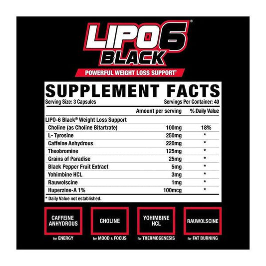 Nutrex - Lipo 6 Black 120caps - Vitamins House