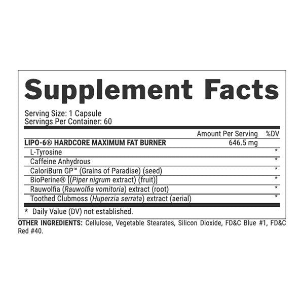 Nutrex – Lipo 6 - Hardcore - Vitamins House