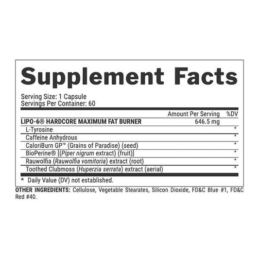 Nutrex – Lipo 6 - Hardcore - Vitamins House