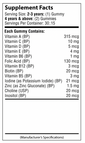 Nutrifactor Bio Grow Multivitamin Gummies, 30 Ct