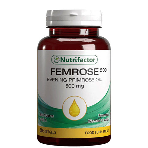 Nutrifactor Femrose Evening Primrose Oil 500mg, 60 Ct