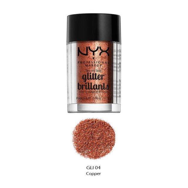 Nyx Face And Body Glitter Brilliants Gli 04 Copper - Vitamins House