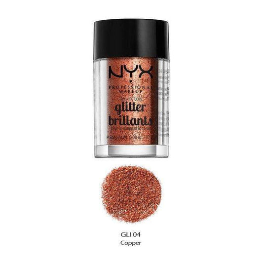 Nyx Face And Body Glitter Brilliants Gli 04 Copper - Vitamins House