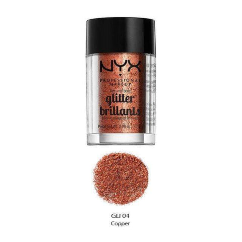Nyx Face And Body Glitter Brilliants Gli 04 Copper - Vitamins House
