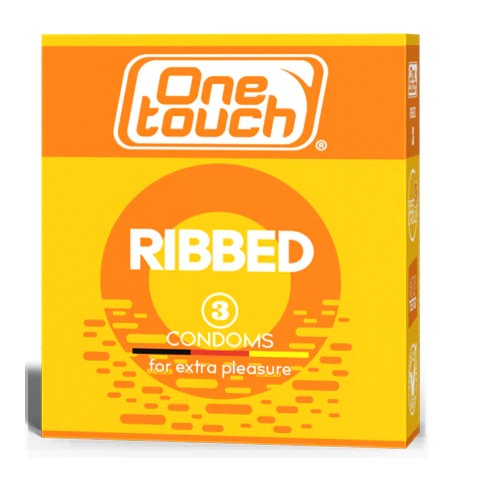 One Touch Ribbed Condoms 3Ct
