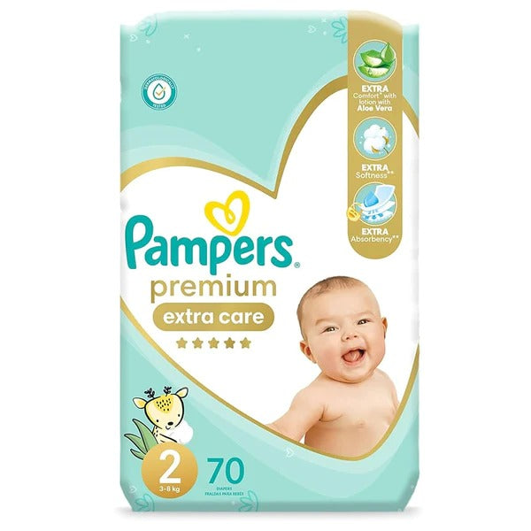 Pampers Premium Extra Care Diapers Size 2, 70 Ct