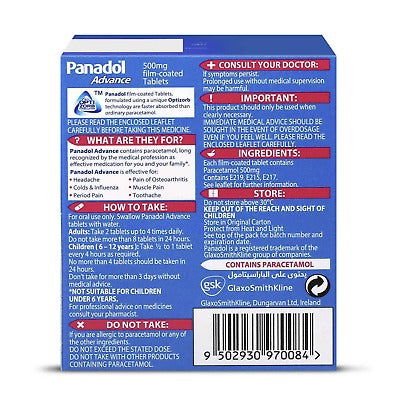 Panadol Advance Tablets 96ct - Vitamins House