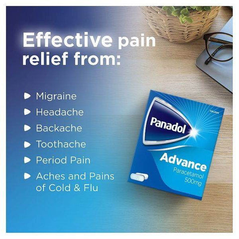 Panadol Paracetamol Tablets Pain Relief 500mg Advance 16s - Vitamins House