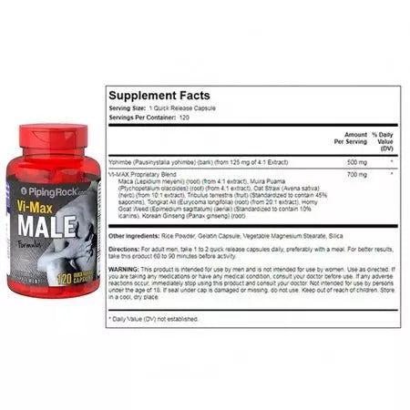 Piping Rock Vi-Max Male 120 Capsules - Vitamins House