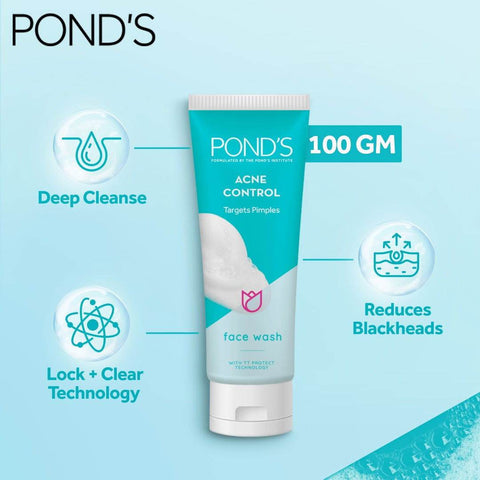 Pond's Acne Control Face Wash, 100g - Vitamins House