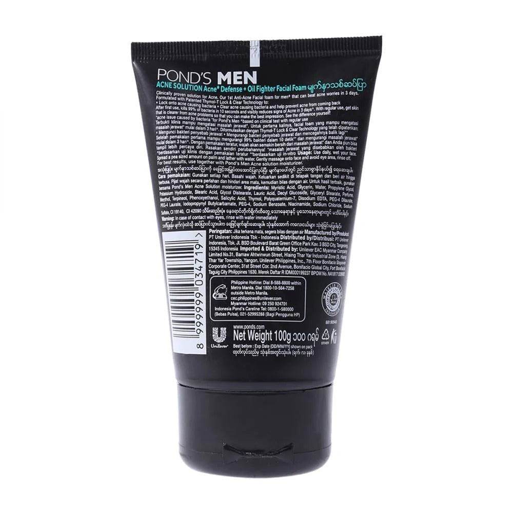 Pond's Men Acne Solution Facial Foam, 100g - Vitamins House