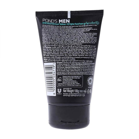 Pond's Men Acne Solution Facial Foam, 100g - Vitamins House