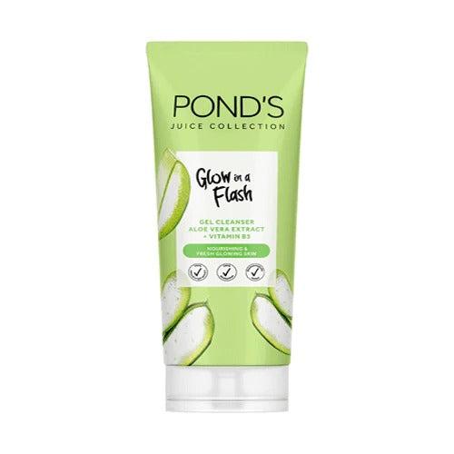 Pond's Glow in a Flash Gel Cleanser Aloe Vera Extract + Vitamin B3, 90g