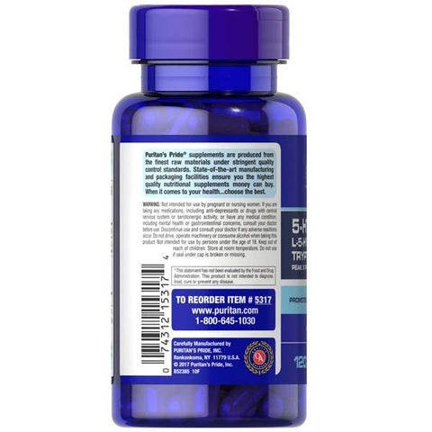 Puritan's Pride 5 HTP L.5.Hydroxy Tryptophan 100mg 120 Capsules - Vitamins House