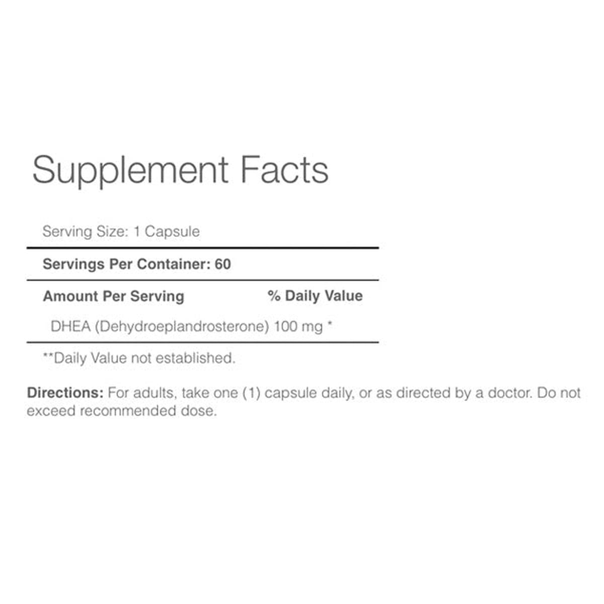 Puritan's Pride DHEA 100mg, 60 Ct - Vitamins House