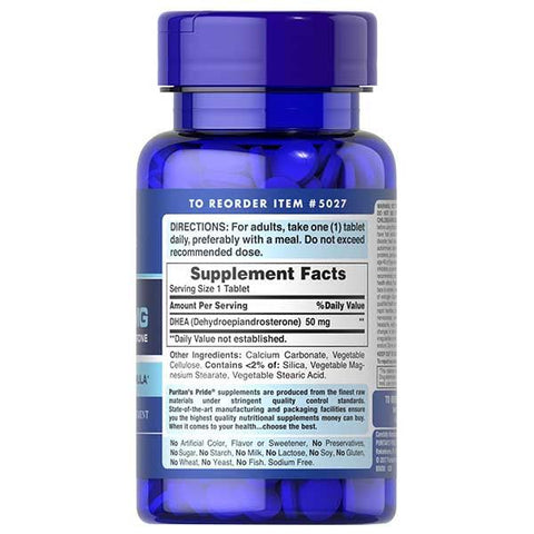 Puritan's Pride DHEA 50mg, 100 Ct - Vitamins House