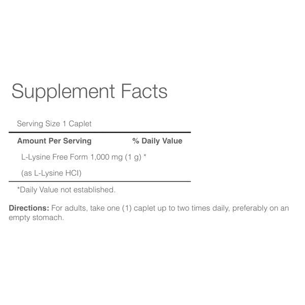 Puritan's Pride L-Lysine 1000mg, 60 Ct - Vitamins House