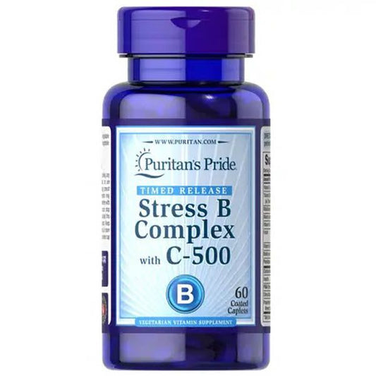 Puritan's Pride Stress B Complex With Vit C 500 Caplets 60s - Vitamins House