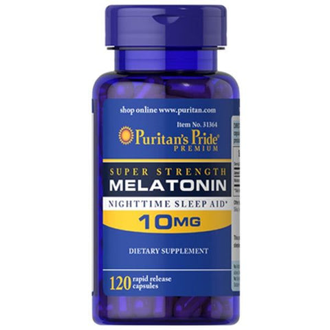Puritan's Pride Super Strength Melatonin 10mg, 120 Ct - Vitamins House