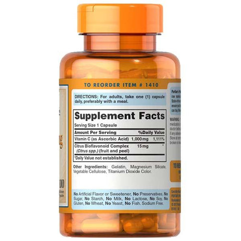 Puritan's Pride Vitamin C 1000mg with Bioflavonoids 100 capsules - Vitamins House