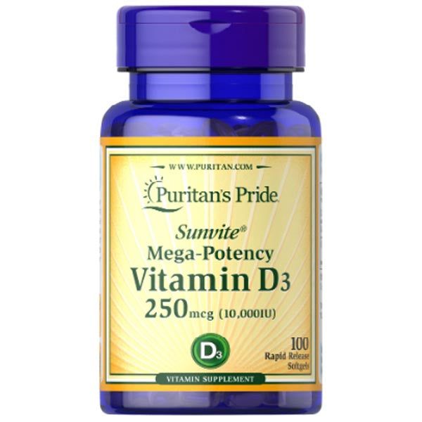 Puritan's Pride Vitamin D3 250 MCG (10,000 IU) - Vitamins House