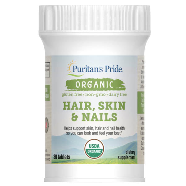 Puritan's Pride Organic Hair Skin & Nails Dietary Supplement 30ct