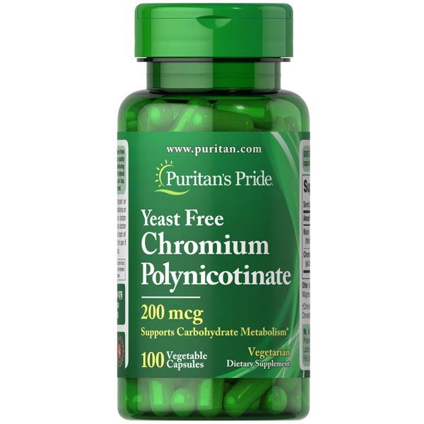 Puritans Pride Yeast Free Chromium Polynicotinate 200mcg 100 Tablets - Vitamins House