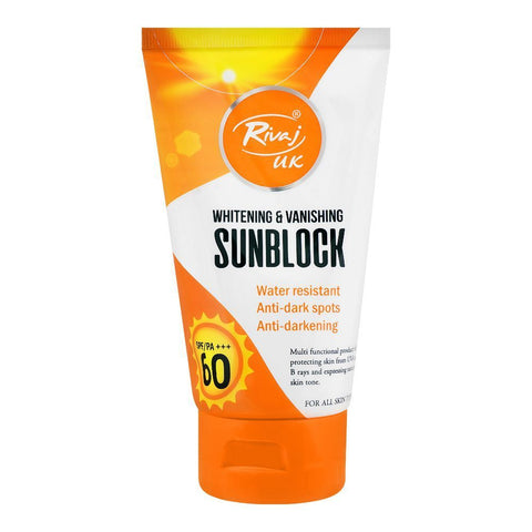 Rivaj Whitening & Vanishing Sunblock SPF-60, 120ml - Vitamins House