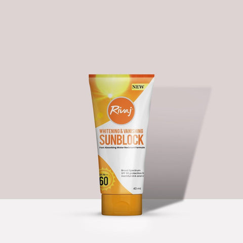 Rivaj Whitening & Vanishing Sunblock SPF-60, 120ml - Vitamins House