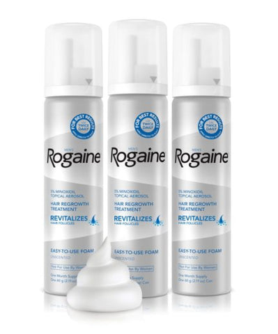 Rogaine Minoxidil Foam 3 Month Supply For Hair Regrowth