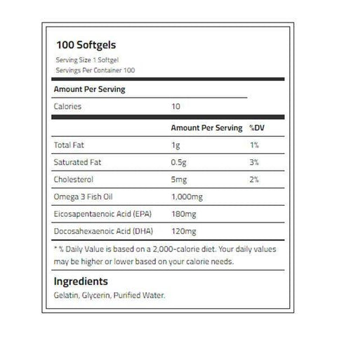 Rule 1 Fish Oil Omega-3s, 100 Softgels - Vitamins House