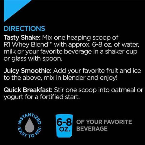 Rule 1 Proteins R1 Mezcla de suero de leche, 68 porciones, chocolate dulce de chocolate - Vitamins House