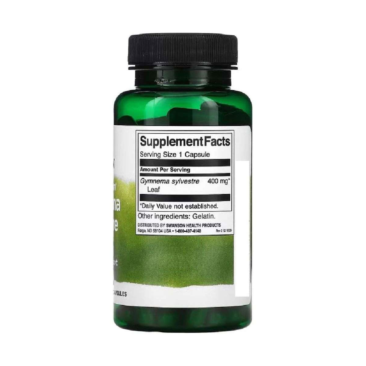 Swanson Gymnema Sylvestre 400mg Supplement Facts