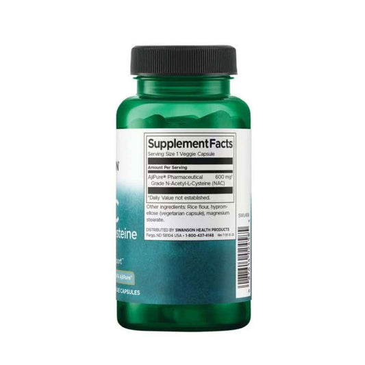 Swanson NAC 600mg 100 Capsules in Pakistan Supplement Facts