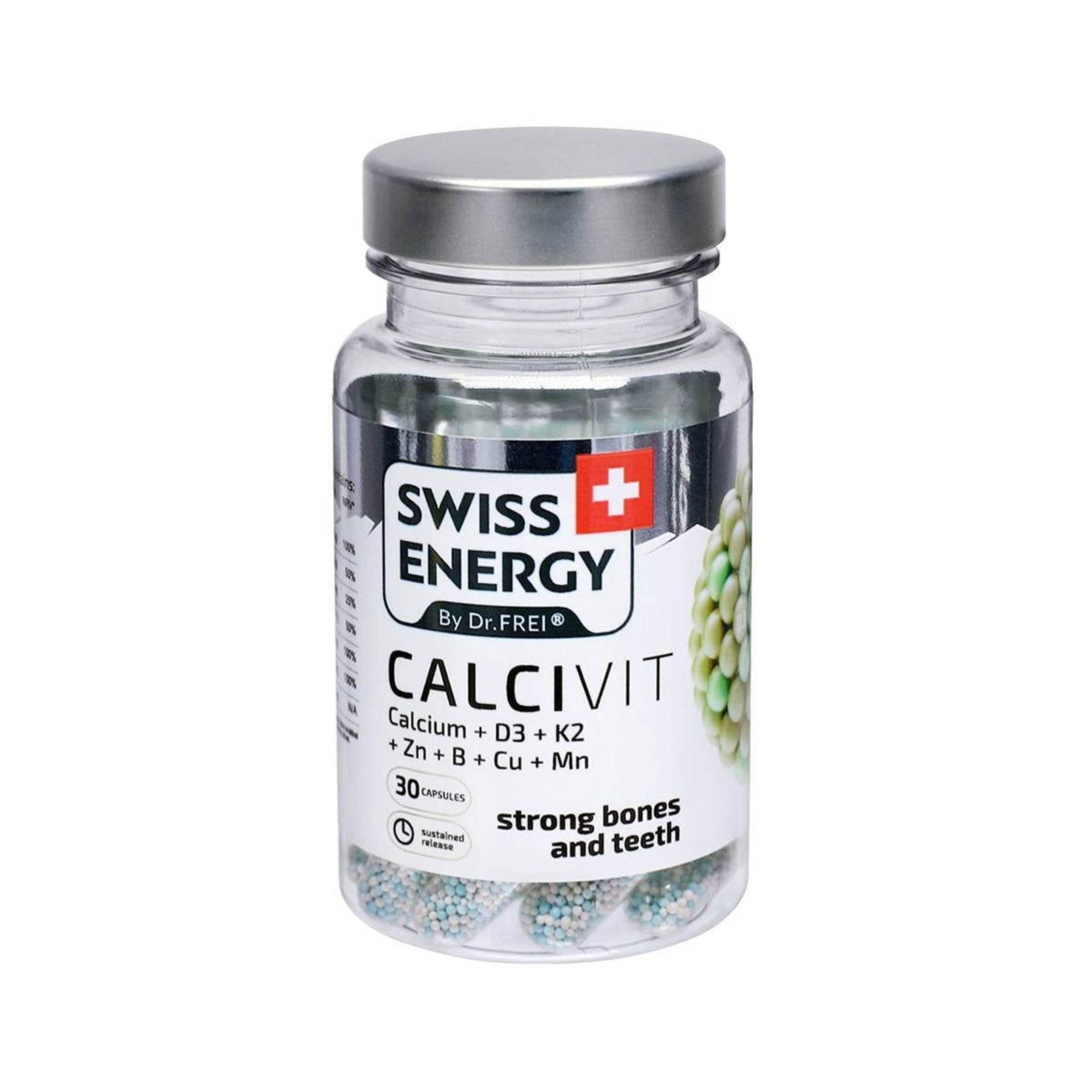 Swiss Energy Calcivit (Calcium + D3 + K2), 30 Ct - Vitamins House
